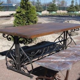 Садовый набор стол кованый + 2 лавки MS-NS-102